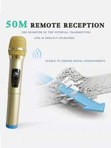 1 套無線麥克風系統,適用於家庭 Ktv、派對、演講、家庭卡拉 Ok 設備 - 金色 - 查看 4