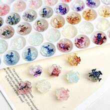 30pcs Randomly Mixed Gradient-Colored Rose Flowers Nail Art Decorations For Diy - Multicolor - View 4