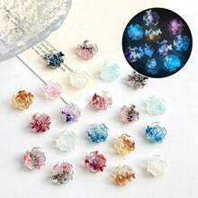 30pcs Randomly Mixed Gradient-Colored Rose Flowers Nail Art Decorations For Diy - Multicolor - View 3