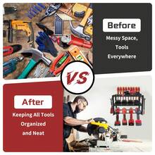 Wall-Mounted New Power Tool Storage Rack Handheld Electric Drill Storage Rack Heavy-Duty Floating Tool Rack Storage Rack Metal Tool Rack - Black - View 2