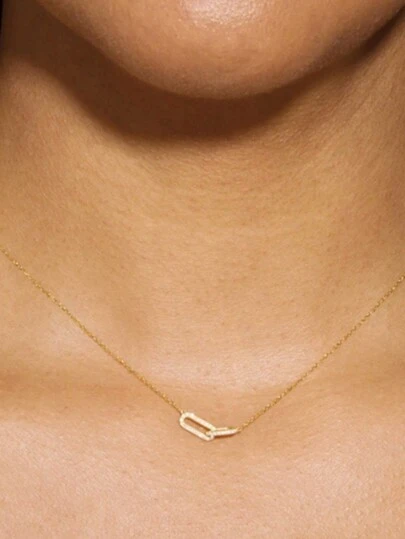 SereneSpark 1Pc 925 Silver Necklace Interlocking Charm Silver Necklace For  Women Unique Decoration