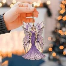 1 件神秘水晶精靈雕像壓克力裝飾吊墜,婚禮裝飾,情人節,情人節裝飾,汽車配件,汽車後視鏡裝飾,節日裝飾,情侶禮物,鑰匙扣,背包吊墜 - 彩色 - 查看 4
