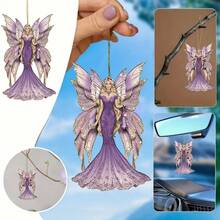 1 件神秘水晶精靈雕像壓克力裝飾吊墜,婚禮裝飾,情人節,情人節裝飾,汽車配件,汽車後視鏡裝飾,節日裝飾,情侶禮物,鑰匙扣,背包吊墜 - 彩色 - 查看 1