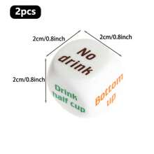2pcs/Set English Word Drinking Dice, Novelty Dice For Party And Holidays Like Christmas, Halloween, Thanksgiving,Christmas