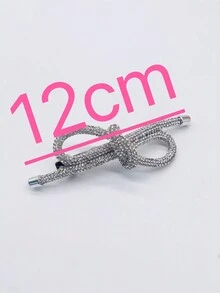 1入響應新品到貨的女性奢華鉆石裝飾髮夾,彈簧式裝飾夾,蝴蝶結髮飾,引人注目的捲曲髮針,日常流行女士的完美禮物想法 - 銀色 - 查看 6