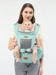 Multifunctional Warm & Windproof Baby Carrier With Waist Stool, Front & Back Use, Perfect For Outdoor Activities - Baby Blue - View 6