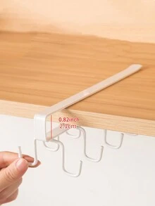 1入/套櫥門掛鉤（6/12掛鉤）,杯架,多功能衣物整理架,針對臥室節省空間,掛在牆上的家庭小工具 - 白色 - 查看 6