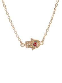 1個歐美風格情人眼形吊墜女鎖骨項鍊,高端感覺珠寶首飾 - 11井金色 - 查看 6