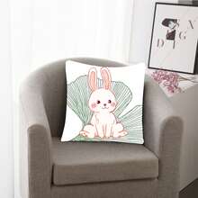 Cute Animal Rabbit Design Digital Printed Pillowcase, Sofa/Car Cushion, Single Side - Multicolor - View 4