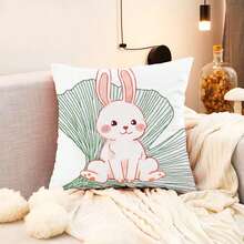 Cute Animal Rabbit Design Digital Printed Pillowcase, Sofa/Car Cushion, Single Side - Multicolor - View 5