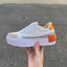 Women Casual Shoes - 白橙 - 查看 1