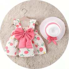 hawaiano de vacaciones para bebés y niñas pequeñas + sombrero de pajita, arco iris sin espalda, tutú vestido de fiesta de cumpleaños, ropa de princesa, Arco iris - Rosa - Ver 1