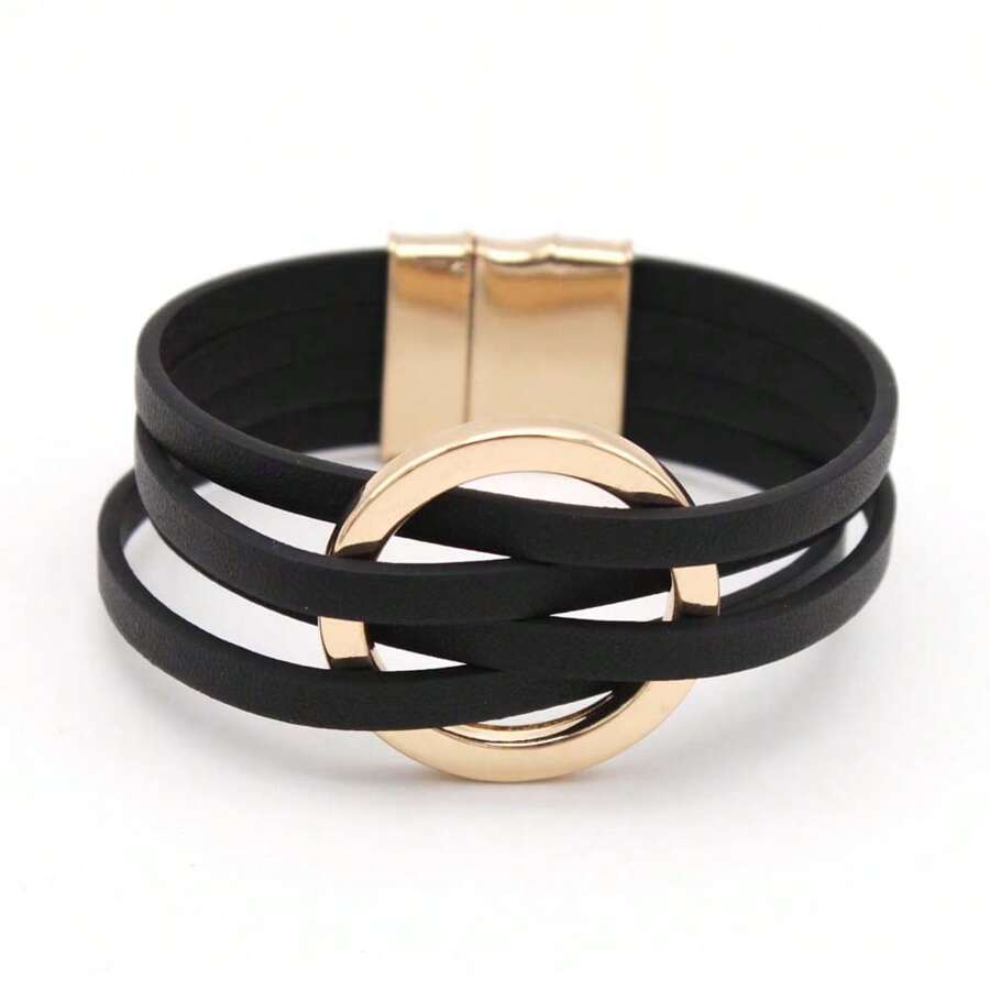 1pc Fashionable Round Decor String Bracelet For Women For Daily Decoration