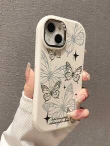 蝴蝶新電鍍金屬框架＆手繪可愛紅色iPhone 10手機殼，保護iPhone14糖果色創意防摔背殼，可用於iPhone Xr / 7/8，手繪可用於iPhone 15 Pro Max，Apple 13、14、11、P12、XS和直邊或彎曲表面TPU防摔軟殼手機殼。 - 彩色 - 查看 2