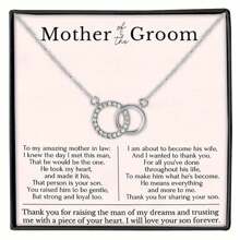 Unendlichkeits-Doppelring-Halskette, Geschenk der Braut an die Mutter des Bräutigams, Hochzeitsgeschenk an die zukünftige Schwiegermutter, Geschenk der Braut an die Schwiegermutter, Weihnachtsgeschenk