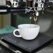 1個稱重器,電子計時稱重器,可充電usb咖啡秤,數字咖啡秤,電子咖啡壓力計,食品稱重器,廚房計重器帶計時器,廚房小工具,便宜的物品 - 黑色 - 查看 4