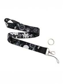 波西米亚风单件向日葵可拆卸挂绳，带身份证卡夹，黑色教师颈绳，可挂钥匙和钥匙扣，适合女士、男士、护士、教师、职员，是馈赠佳品。汽车配件包饰背包，适合学校，可爱哥特风 Y2k 包饰挂绳，带身份证夹，汽车配件包饰 - 黑色 - 查看 6