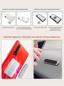 1入組磁吸式防滑汽車空氣出口手機支架 - 銀色 - 查看 5