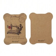 10 Pieces Of 5 Pattern Combination Kraft Paper Hang Tag Winding Board, Cross Stitch Thread Storage Rack, 10*7.5cm Winding Cardboard - Apricot - View 4