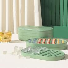 Ice Cube Mold With Ice Shovel And Storage Box Set (2 Layers, Makes 72 Ice Cubes) - Green - View 8