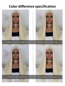 光滑柔軟 613 高清合成蕾絲假髮長直髮蕾絲假髮白色無膠直髮蕾絲假髮預拔自然髮際線帶嬰兒頭髮 24 英寸 - 金色 - 查看 10