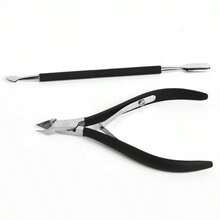 2入組不鏽鋼斜口指甲剪和去死皮套裝,連1支13厘米修甲棒 - 彩色 - 查看 3