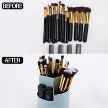 1 套 DIY 可旋转笔筒，360 度旋转桌面铅笔盒，化妆工具收纳盒，适用于办公室、家庭、学校、返校用品、办公用品桌面收纳整理 - 彩色 - 查看 3