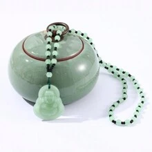 1/4 pièces Pendentif Bouddha Fengshui, pendentif de collier Bouddha en verre sculpté exquis - accessoire de voyage unique, sans matériau en mosaïque et sans placage, idéal pour les voyageurs spirituels et les enthousiastes de Bouddha