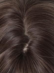 24 Inch Gold Dyed Dark 's Natural Wig Medium Length Straight Synthetic Wig For Daily Party And School Wear Use - Multicolor - View 9