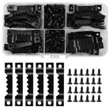 300pcs Picture Hanging Kit, Picture Hooks For Hard Walls, Picture Frame Fixings, Kits Come With Sawtooth Hangers And Screws, Fit For Fixing Photo Frames Signs Wall Clocks Painting Craft, With Box - Black - View 1
