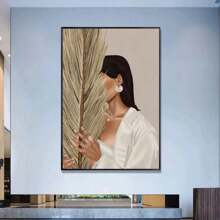 1入組抽象神秘女角油畫畫布圖案壁畫海報印刷客廳牆壁裝飾無框畫