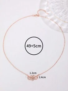 水钻心形吊饰项链 情人节 - 玫瑰金 - 查看 7