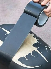 1個黑色管道膠帶皮革修復補貼強力高黏度電池汽車座墊汽車皮椅沙發修復膠帶 - 黑色 - 查看 1