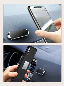 1入組磁吸式防滑汽車空氣出口手機支架 - 銀色 - 查看 3