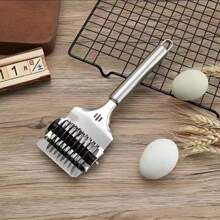 Manual Noodle Cutter, Stainless Steel Roller Blade, Handheld Pasta Maker, Dough Cutting Tool For Noodle, Fettuccine, Etc. - Silver - View 6