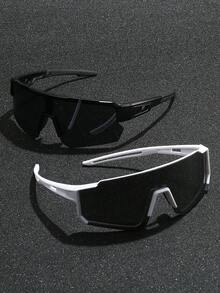 2 chiếc kính mát thời trang thể thao đạp xe Y2k quấn quanh bằng nhựa cho nam thích hợp để đeo hàng ngày, chụp ảnh, mua sắm, đạp xe, trượt tuyết, v.v. Phụ kiện kính râm đi đường, phụ kiện đi biển cho trường học - Nhiều màu - Xem 2