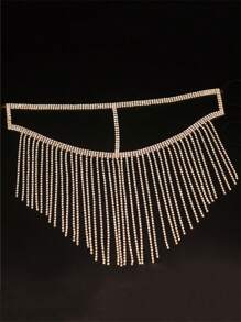 鑲嵌鑽石金鍍流蘇口罩