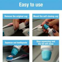 Dispensatore di dentifricio con chiusura automatica, spremitore di tubetto di dentifricio a prova di sversamento per adulti - Tappo ordinato per il dentifricio - Facile da usare, in silicone (colore casuale), Pronti per la scuola