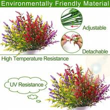 8束人造薰衣草,塑料模擬紫外線耐用戶外花卉,假植物適用於家庭花園門廊裝飾婚禮 - 彩色 - 查看 6