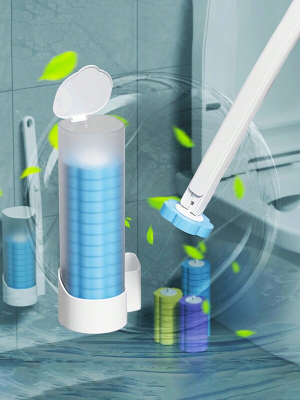 Disposable Toilet Cleaning Wand Kit, Portable Toilet Brush, Toilet Wand With Disinfecting Refills, Dorm Essential, College Dorm Room Supplies, Back To School, Return To School Supplies Bathroom Decor Fall Decor