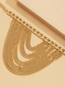 1pc Creative Multilayer Chain & Tassel Decor Foot Chain / Elegant Minimalist High Heel Shoes Accessory For Women - Multicolor - View 3