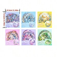 10 件/包 貼紙套裝,香花月色系列,剪貼簿和筆記裝飾 - 藍色 - 查看 9