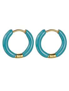 1對彩色不鏽鋼亮麗油墜式夾耳環,時尚睿莉風格,適合女性 - 圓形 - 查看 10