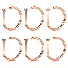 6Pcs Women Men Fake Piering Nose Ring Fashion D-Shape Punk Non Piercing Nose Clip Stainless Steel Perforation Septum Body Jewelry - D-shaped Nose Ring - View 8