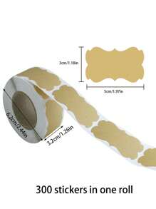 2 Rolls (300 Stickers Per Roll) Bone Shape Self-Adhesive Labels Gift Packaging Tags Sealing Stickers - Brown - View 2