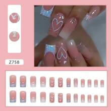 Valentine'S Day Nail Art Wearable Nails Various Styles Detachable - Pink - View 3