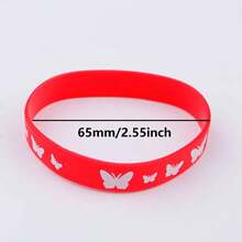 10/20pcs/Pack Sports & Casual Heart/Character/Butterfly/Skull Print Silicon Elastic Bracelet For Men, Women, Daily Wear, Festival Party And Gift Accessory