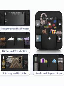 Car Seat Organizer, Car Backseat Storage Organizer, Universal Travel Storage Bag With Cup Holder And Foot Mat - Black - View 5