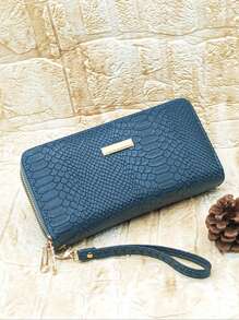 MINGYOU Vintage Snake Patterned Multilayer Zipper Closure Clutch & Phone Bag Women Crocodile For Women Wallet Purse Wallet Long Wallet Wristlet Wallet