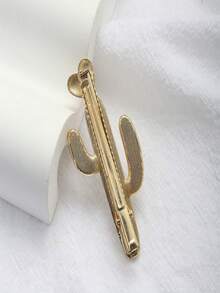 珍珠仙人掌髮夾瀏海 - 金色 - 查看 4